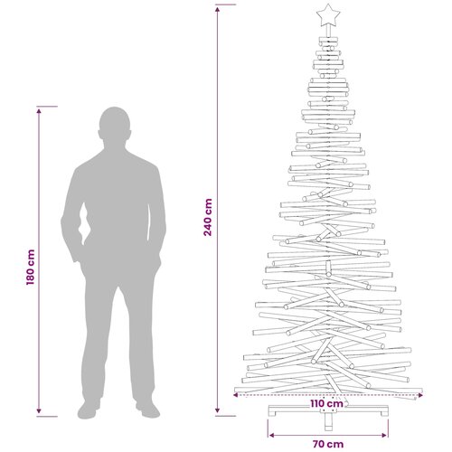  Drveno božićno drvce KOTKA 240 cm Masivna borovina Slike