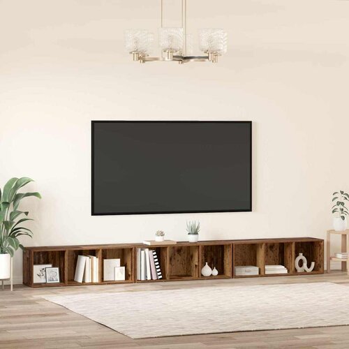  Set TV komoda Zidne 3 pcs Staro drvo 37 x 35 x 107 cm Slike