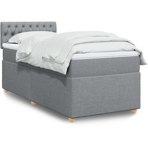  The Living Store Box spring postelja z vzmetnico svetlo siva 80x200 cm blago - Box Spring Postelja, (21496673) Slike