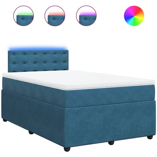 VidaXL Box spring postelja z vzmetnico modra 120x200 cm žamet, (21307509) Slike
