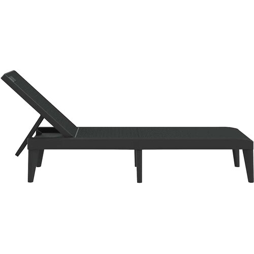  Ležaljka za sunčanje antracit 186 x 60 x 29 cm PP Antracitno siva Slike