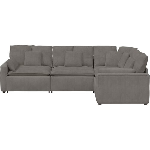  Modularna sofa s jastucima, korduro tkanina, svijetlo siva Slike