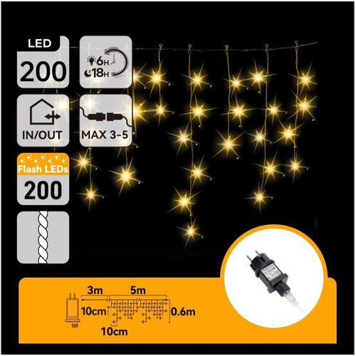 Aigostar LED spolja&amp;scaron;nji božićni lanac 200xLED 8x0,6m IP44 topla bela Slike