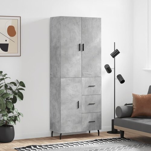 vidaXL Visoka komoda siva betona 69 5x34x180 cm od konstruiranog drva Cijene