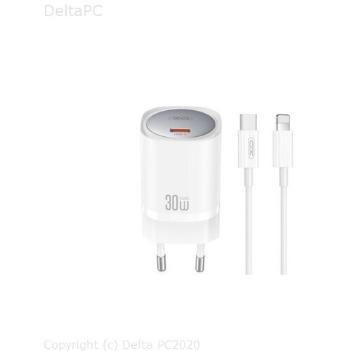XO wall charger CE20 PD 30W 1x USB-C white + cable USB-C - Lightning Cijene