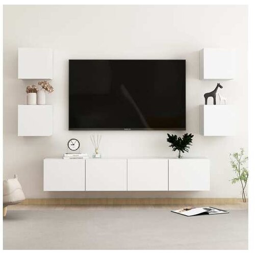  6-dijelni set TV ormarića bijeli od iverice Cijene