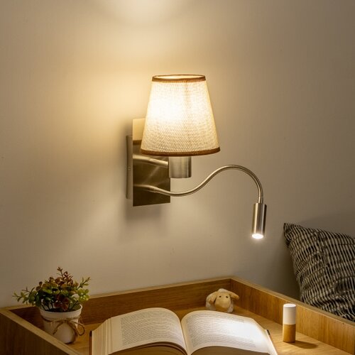  Brilagi - LED zidna lampa NUBILA 1xE27/25W/230V + LED/3W hrom/braon Slike