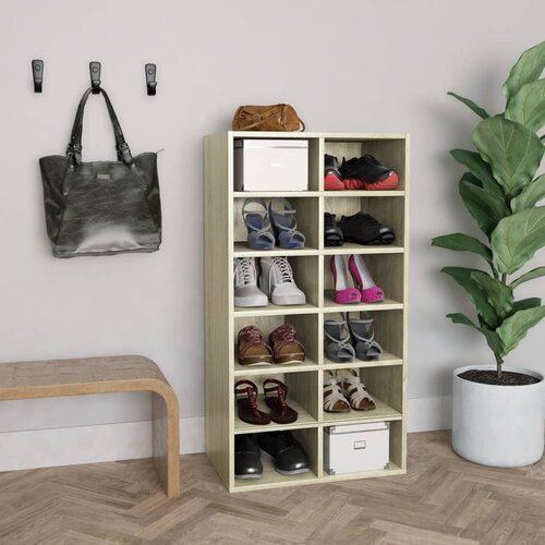  Stalak za cipele boja hrasta 54x34x100,5 cm konstruirano drvo Slike