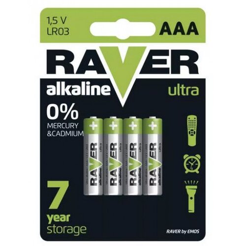 Emos Baterija raver alkalna AAA 4 kos blister Slike