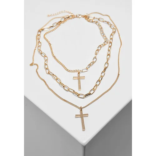 Urban Classics Accessoires Gold cross-layered necklace