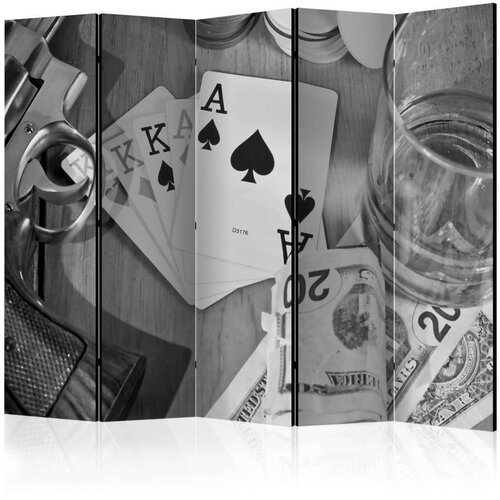  Paravan u 5 dijelova - Cards: black and white II [Room Dividers] 225x172 Slike
