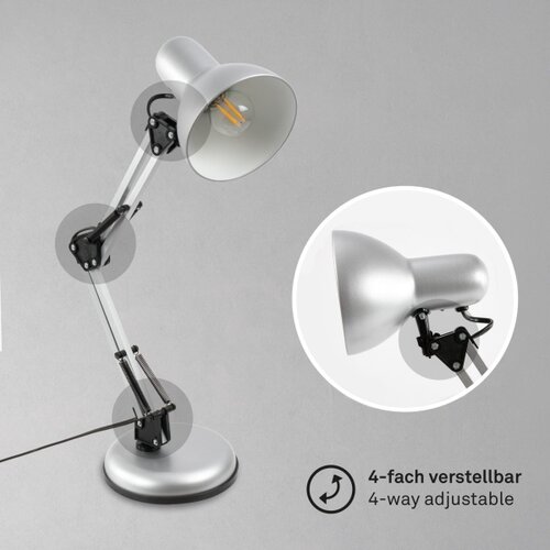 BRILO Stona lampa PIXA 1xE14/25W/230V srebrna Slike