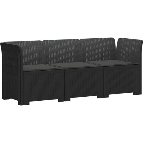  Dvosjedni vrtni sofa s jastucima u ratan izgledu PP Antracit Slike