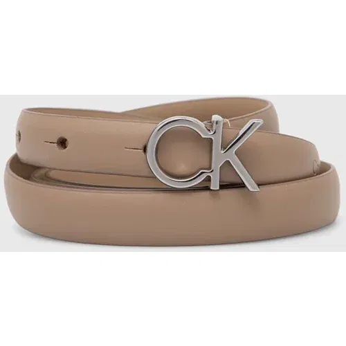 Calvin Klein Usnjen pas ženski, bež barva, K60K612360