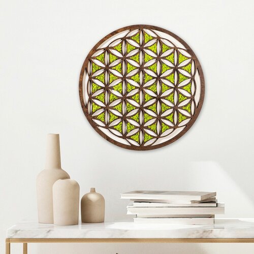 Wallity geometric greenbrownwhite decorative wall accessory Slike