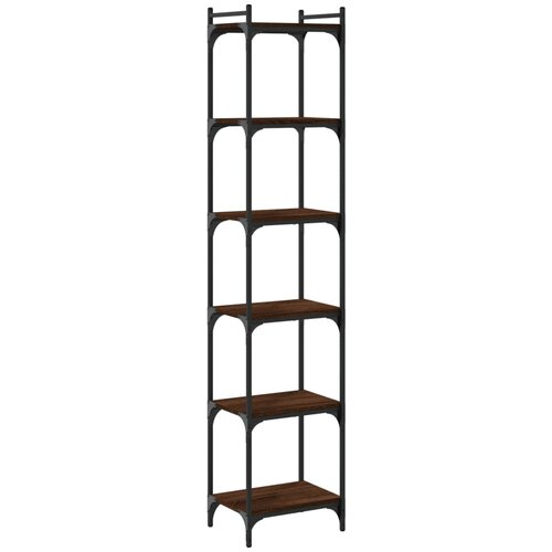 Maison Chic Knjižna omara - Knjižni regal 6-nadstropna rjavi hrast 40x30x188 cm inž. les, (21725035) Slike
