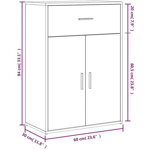 vidaXL Komoda siva boja betona 60x30x84 cm od konstruiranog drva Cijene