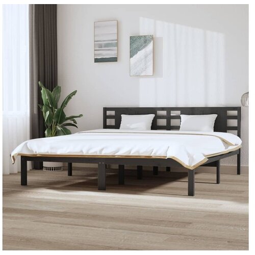  Posteljni okvir siv iz trdne borovine 200x200 cm Cene