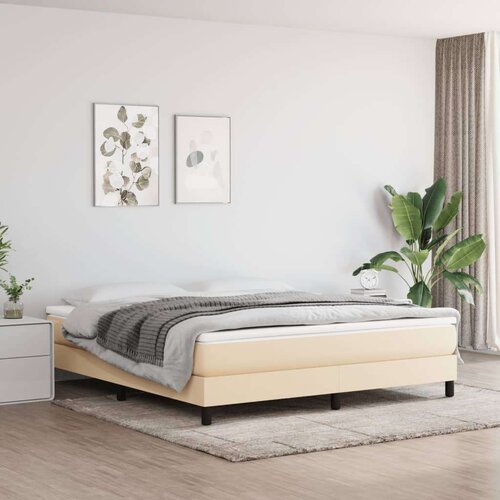  Madrac s džepičastim oprugama krem 180 x 200 x 20 cm od tkanine Slike
