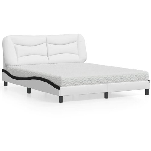 VidaXL Krevet s madracem bijeli 160x200 cm od umjetne kože Slike