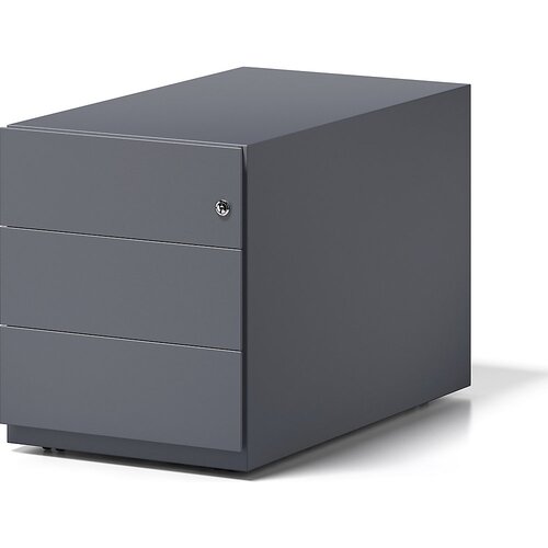 BISLEY Pomični predalnik Note™, 3 univerzalni predali, VxŠxG 495 x 420 x 775 mm, z oprijemalno letvijo, antracitno siv Cene