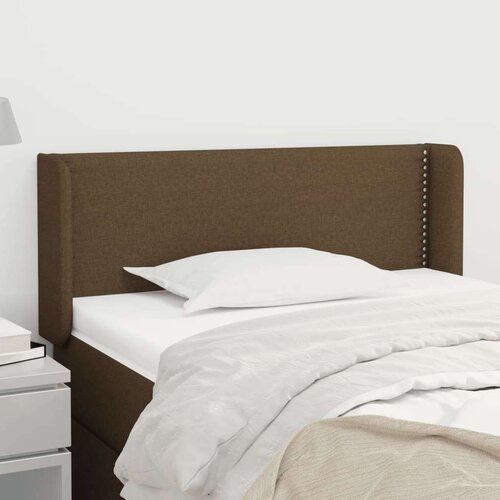  Vzglavje z u&amp;scaron;esi temno rjavo 83x16x78/88 cm blago, (20737328) Slike