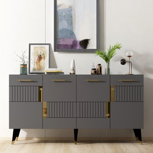 Woody Fashion Moda - Anthracite, Gold AnthraciteGold Console Cene