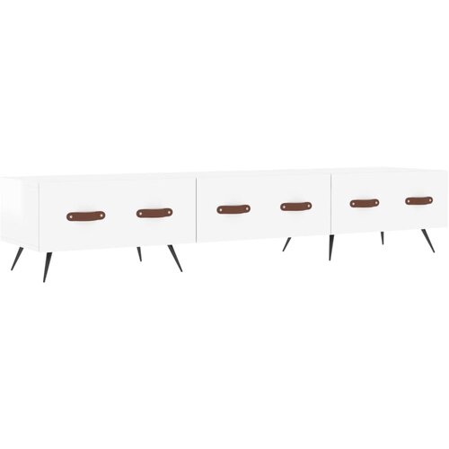 Maison Chic TV omarica - TV stojalo - Televizijska omarica visok sijaj bela 150x36x30 cm inženirski les, (21699573) Slike