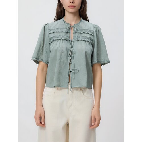 Reserved Bluza na vezanje - bljedozeleno Cene