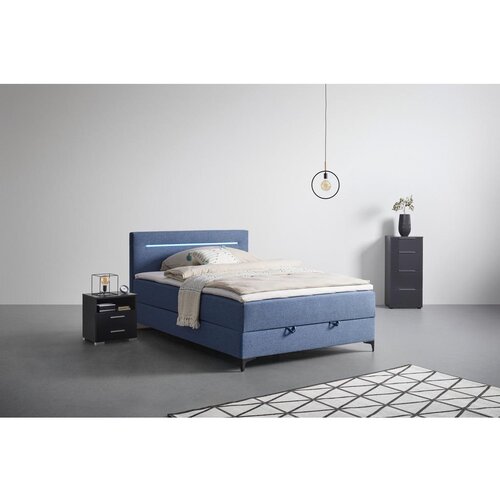 M&amp;ouml;max Postelja Boxspring Jerry, Modra, 100x200 Slike