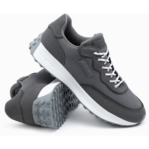 Ombre Men's shoes sneakers in combined materials - dark grey Slike