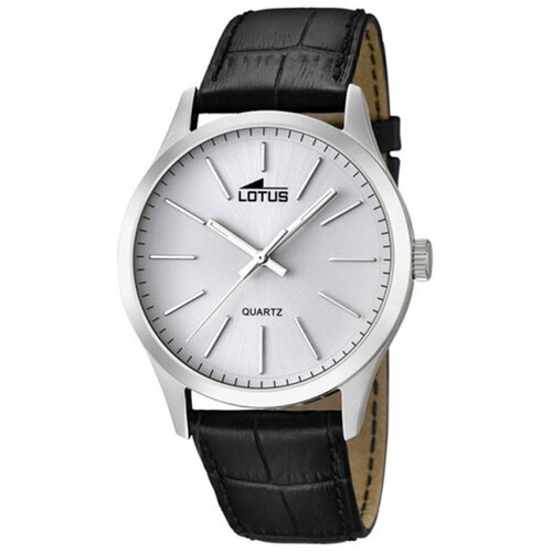 Lotus muški minimalist srebrni quartz elegantni ručni sat sa crnim kožnim kaišem 604609 Cene