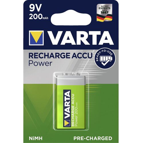 Varta 10x1 Rechargeable Accu NiMh 200 mAh 9V-Block Slike