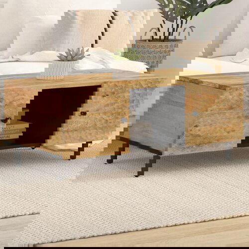  The Living Store Klubska mizica 100x54x40 cm trden mangov les - Klubska Mizica, (21502242) Slike