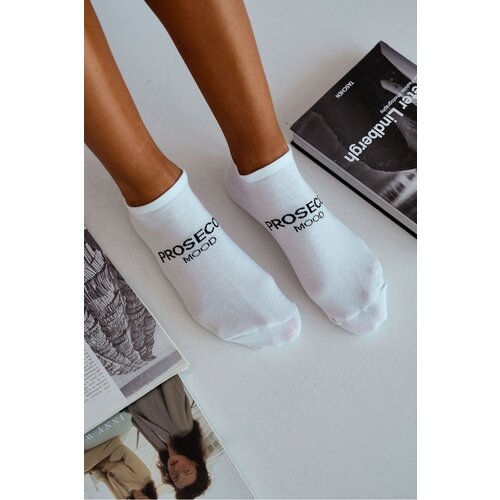 Milena Women's Socks PROSECCO MOOD Black-White Cene