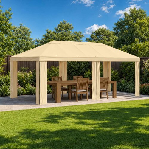 Gazebo Pokrivač 6 x 3 m Krem Poliester 190 gsm Cene