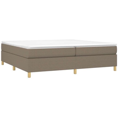  Krevet s oprugama i madracem smeđesivi 200x200 cm od tkanine Slike