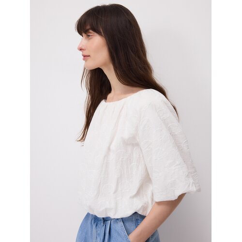 Reserved Bluza s izvezenim uzorkom - krem Cene
