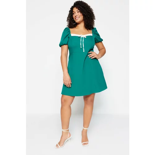 Trendyol Curve Plus Size Dress - Green - A-line
