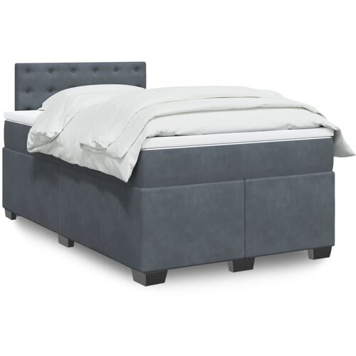 The Living Store Box spring postelja z vzmetnico temno siva 120x200 cm žamet - Box Spring Postelja, (21428179) Slike