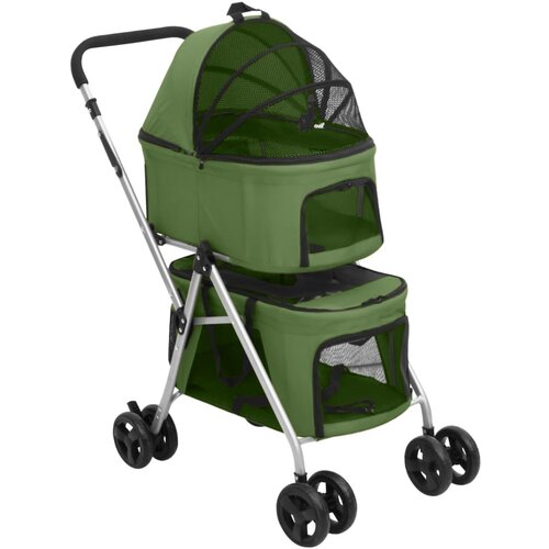 vidaXL 2-slojna sklopiva kolica za pse zelena 83x48x97 cm od tkanine Cijene