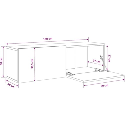  Zidni TV ormarići 2 kom hrast 100x30x30 cm konstruirano drvo Slike