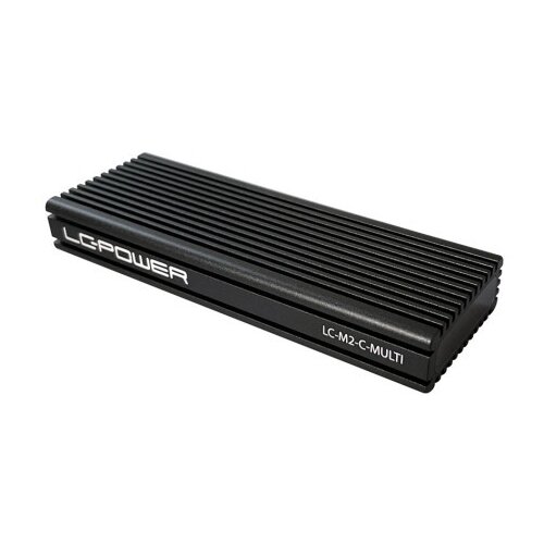 HDD SSD Rack LC Power LC-M2-C-MULTI NVME Enclosure for M.2 SSD USB3.2 Gen.2x1 Type C Black Cene