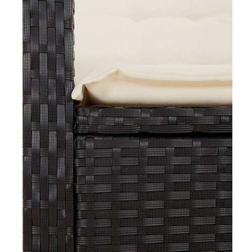  4-dijelni vrtni blagovaonski set od poliratana s jastucima crni Crna Dužina stola 110 cm Slike