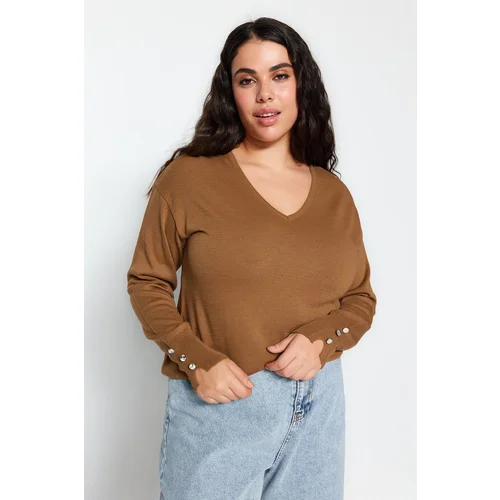 Trendyol Curve Mink Knitwear Plus Size Sweater