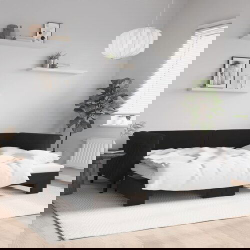 vidaXL Izvlečna dnevna postelja črna 90x200 cm žamet Cene