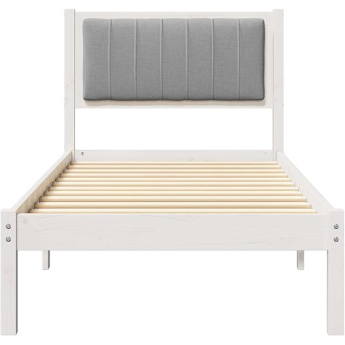  Krevetni okvir s tapiciranim uzglavljem Svijetlo siva Bijela 75 x 190 cm Slike
