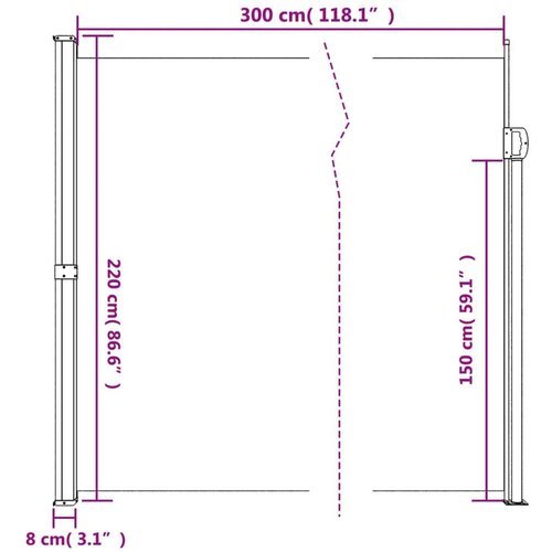  Bočna tenda na uvlačenje bijela 220 x 300 cm Slike