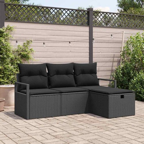 Set sofe s jastukom s pohranom 4 pcs Crna poliratan Cijene