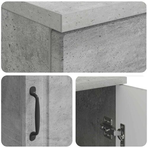  Stol Betonska siva 142 5 x 50 x 75 cm Konstruirano drvo - Betonska siva Slike